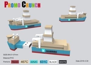 cargo container ship flash drive