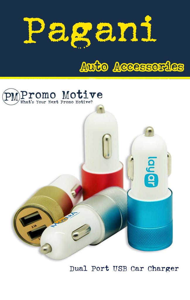 Dual Port USB cigarette lighter car promotional product for tradeshows and giveaways