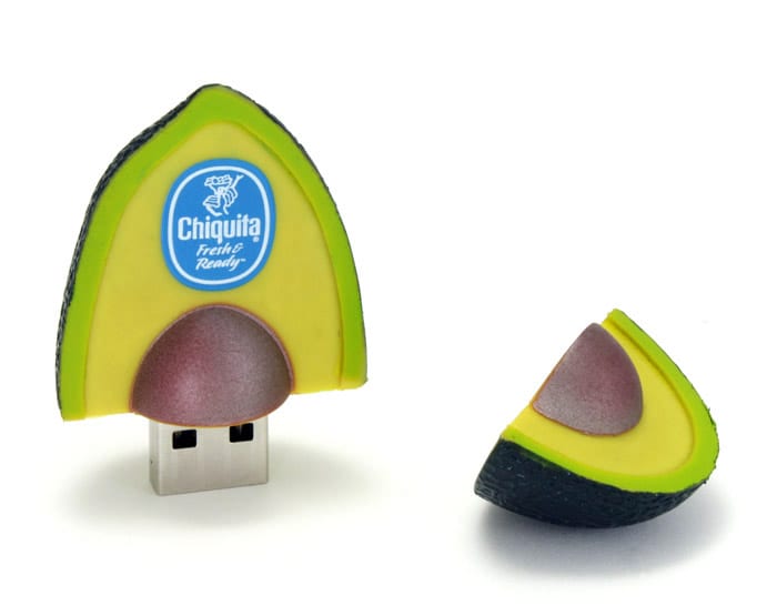 Avocado shaped custom flash drive.. Promo Crunch. Home to the “World’s Coolest Custom 3D Flash Drives”. Turn your logo, idea or product into a 3D custom shaped USB flash drive.