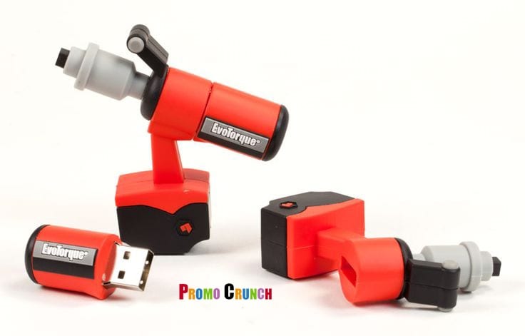 Cordless drill shaped custom flash drive.. Promo Crunch. Home to the “World’s Coolest Custom 3D Flash Drives”. Turn your logo, idea or product into a 3D custom shaped USB flash drive.