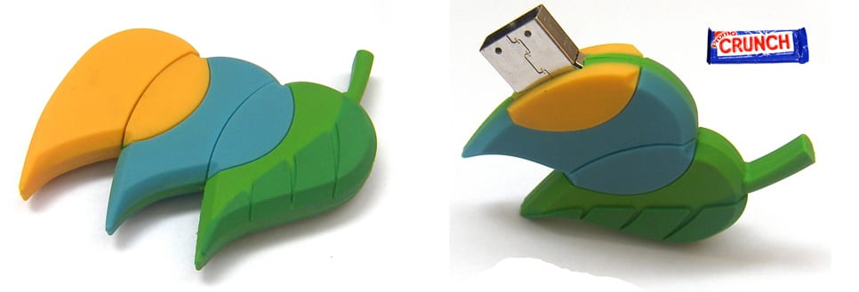 leaf custom rubber flash drive
