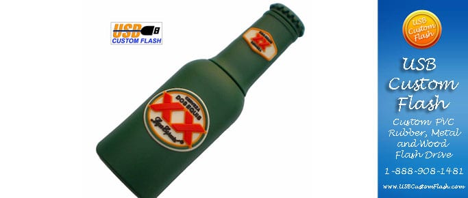 bottle_Custom_Rubber_USB_Flash_Drives Custom bespoke 3D USB flash drives for promotional marketing