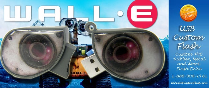 Wall -e custom USB Flash Drive Custom bespoke 3D USB flash drives for promotional marketing