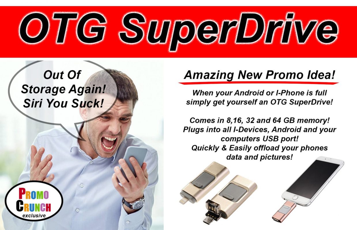OTG SuperDrive Memory USB Flash Drive Custom bespoke 3D USB flash drives for promotional marketing
