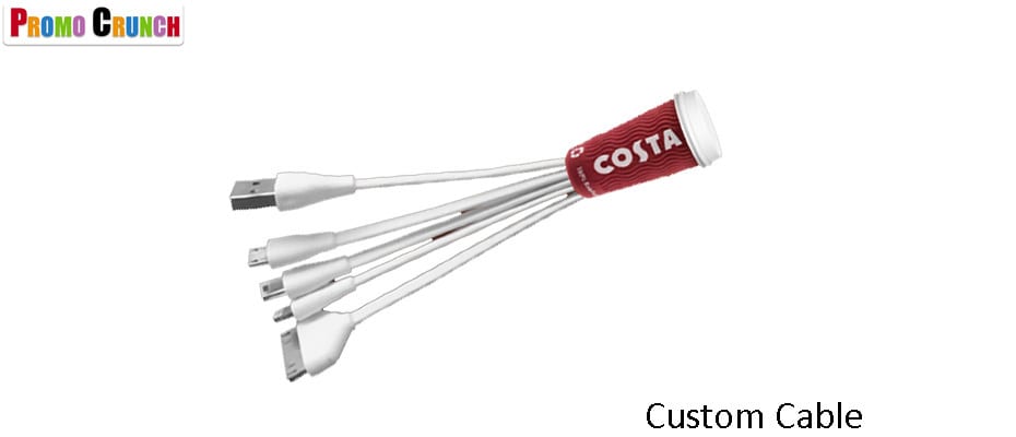 turn your product, logo or idea into a custom data charging cable promotional product.