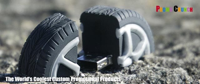 custom-usb-flash-drive-tire Custom bespoke 3D USB flash drives for promotional marketing