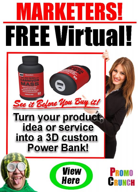 custom 3d power ban battery charger promotional product usb marketing giveaway tradeshow