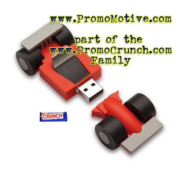 rubber race car USB Custom bespoke 3D USB flash drives for promotional marketing