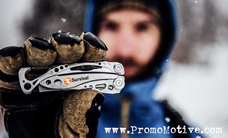 EDC Tactical multi tools for promotional product and trade show swag. Get a tactical grade edc multi tool for your next trade show giveaway. Get your business logo on EDC survival tools for use as a marketing promotion.