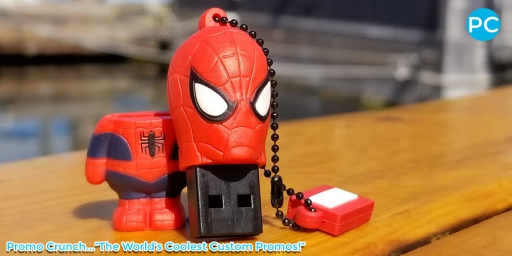 Spiderman shaped custom 3D USB Flash Drive | Wholesale Promotional Product| Promo Crunch, The World's best custom shaped flash drives.