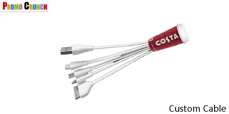 custom designed custom shaped charging cables for promotional marketing