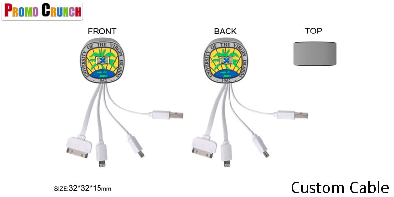 Turn your logo, icon or product into a cool custom shaped data cable.