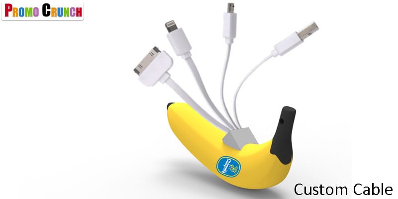 custom designed custom shaped charging cables for promotional marketing