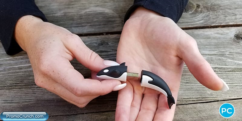 Whale shaped custom 3D USB Flash Drive | Wholesale Promotional Product| Promo Crunch, The World's best custom shaped flash drives.