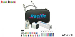 Cables, Chargers and Promotional Kits. Power up your logo onto these useful on-the-go data and power charging kits. Promotional chargers, car chargers, cables and ear buds are a great way to power up your brand.